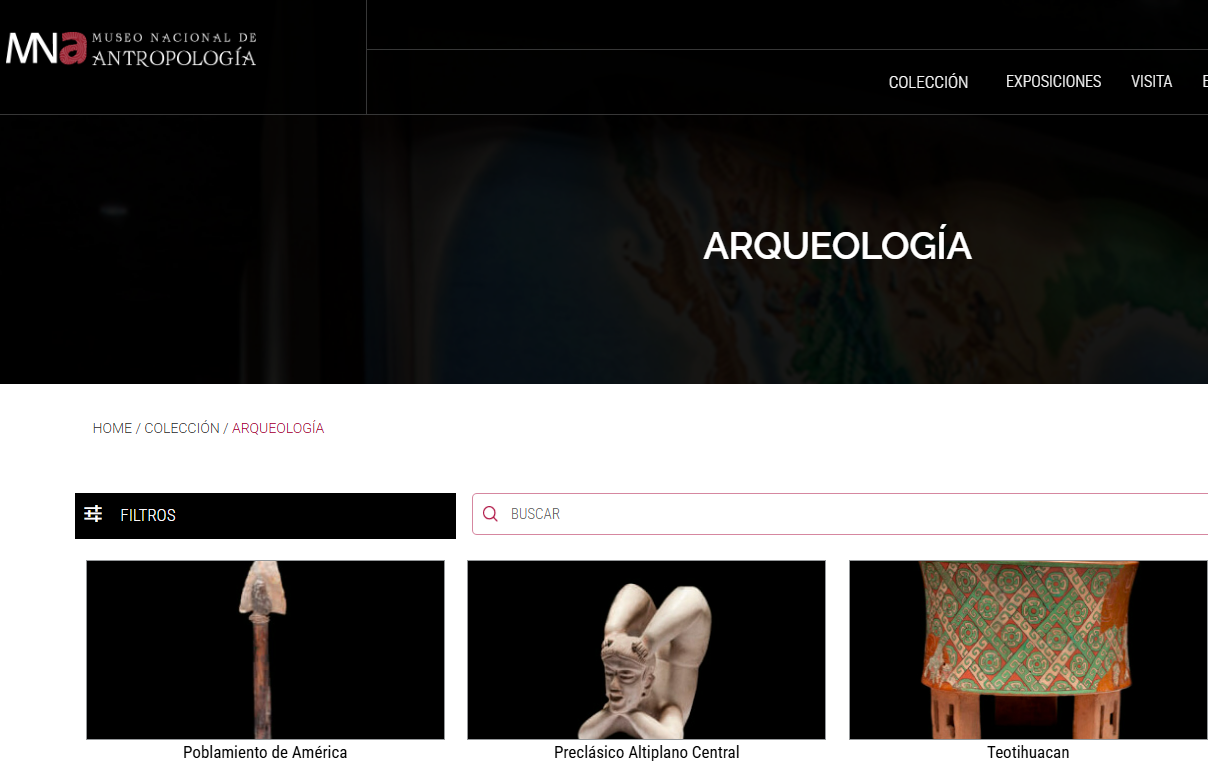 Preview of the MNA online collection page