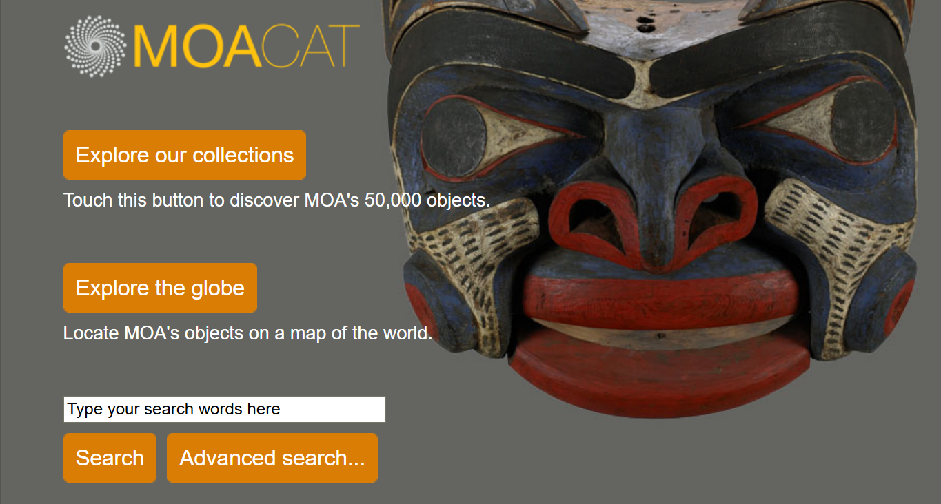 Preview of the MOA online collection page